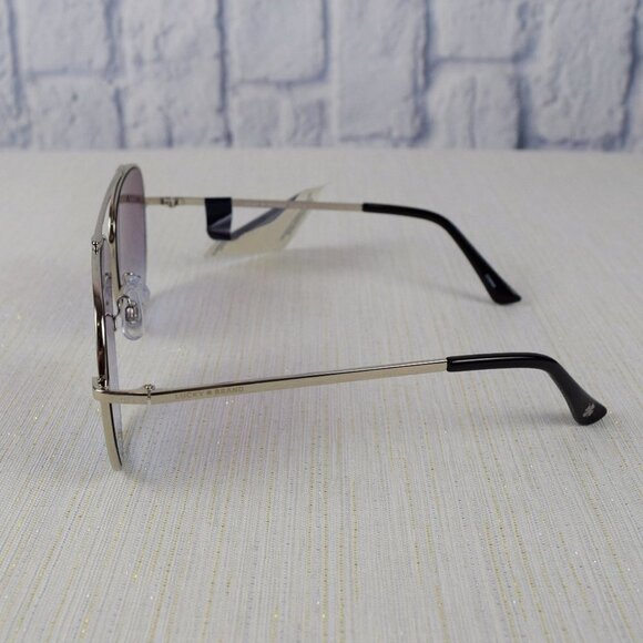 NWT Lucky Brand Callan Aviator Sunglasses Silver - Picture 7 of 11